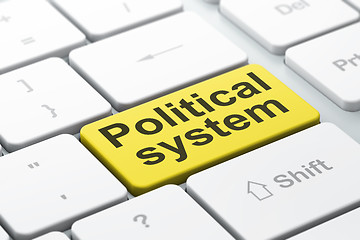 Image showing Political concept: Political System on computer keyboard background