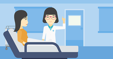 Image showing Doctor visiting patient vector illustration.