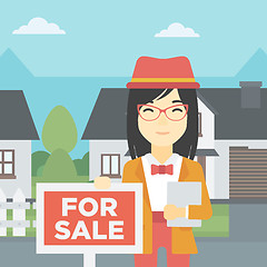 Image showing Real estate agent offering house.