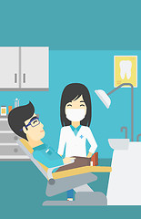 Image showing Patient and doctor at dentist office.