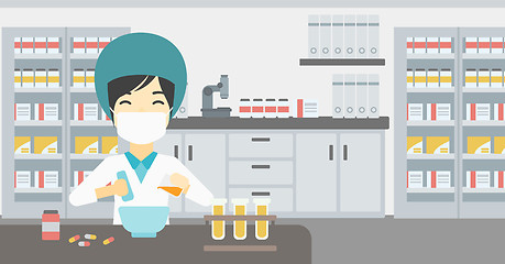 Image showing Pharmacist preparing medication.