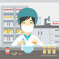 Image showing Pharmacist preparing medication.