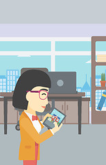 Image showing Woman looking for house vector illustration.