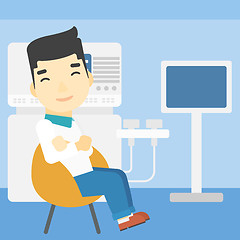 Image showing Male ultrasound doctor vector illustration.