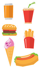 Image showing Fast food products vector illustration.