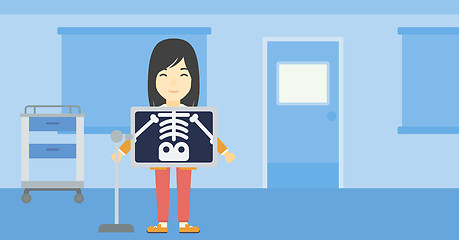 Image showing Patient during x ray procedure vector illustration