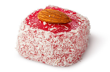 Image showing Single Turkish delight with almond nuts