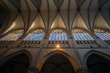 Image showing BRUSSELS, BELGIUM-NOVEMBER 23, 2014: The Cathedral of St. Michael and St. Gudula, 1000 year old cathedral in the Capital