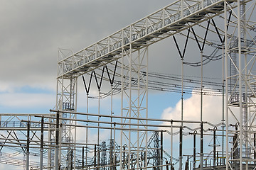 Image showing Electric lines above