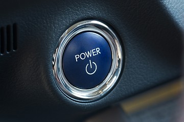 Image showing Power button of a car