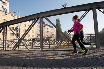 Image showing young  couple jogging