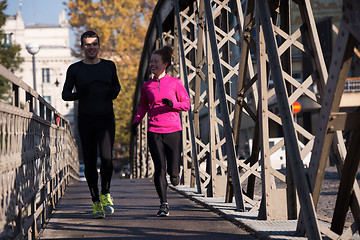 Image showing young  couple jogging