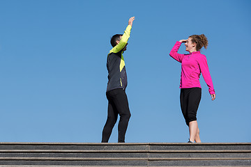 Image showing congratulate and happy to finish morning workout