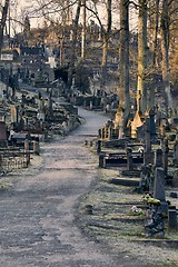 Image showing Graveyard with tombstones