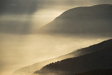 Image showing Mountains cloudy landscape