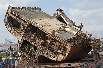 Image showing Cargo ship wreck