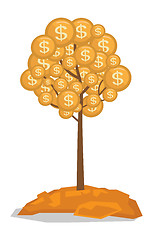 Image showing Money tree with golden coins vector illustration.