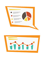 Image showing Linear and pie charts vector illustration.