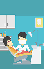 Image showing Patient and doctor at dentist office.