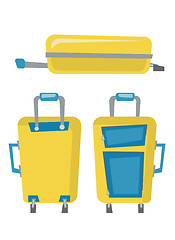 Image showing Modern suitcases on wheels vector illustration.