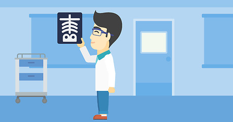 Image showing Doctor examining radiograph vector illustration.