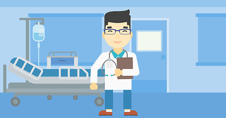 Image showing Doctor with file vector illustration.