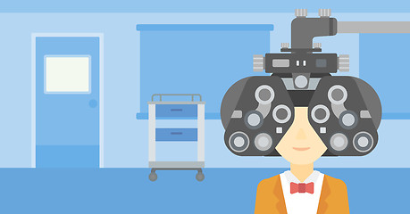 Image showing Patient during eye examination vector illustration