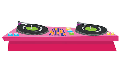 Image showing DJ turntable console mixer vector illustration.