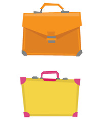 Image showing Suitcase and leather briefcase vector illustration