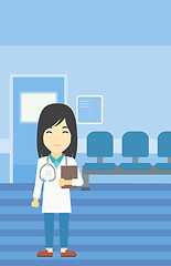 Image showing Doctor with file vector illustration.