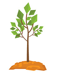 Image showing Large deciduous tree vector illustration.