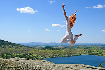 Image showing Jumping to the sun