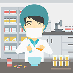 Image showing Pharmacist preparing medication.