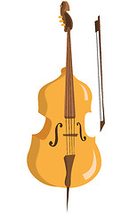 Image showing Wooden cello with bow vector illustration.