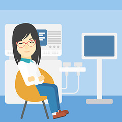 Image showing Female ultrasound doctor vector illustration.