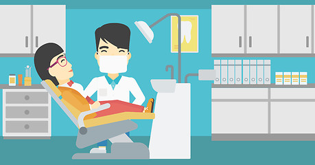 Image showing Patient and doctor at dentist office.