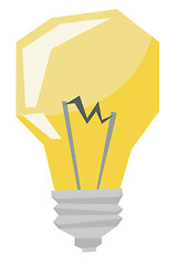 Image showing Yellow light bulb vector illustration.