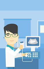 Image showing Male ultrasound doctor vector illustration.