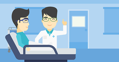 Image showing Doctor visiting patient vector illustration.