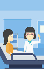 Image showing Doctor visiting patient vector illustration.