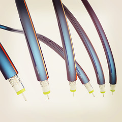 Image showing Cables for high tech connect. 3D illustration. Vintage style.