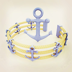 Image showing Design fence of anchors on the ropes and anchor in the center. 3