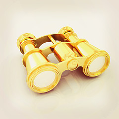 Image showing binoculars. 3D illustration. Vintage style.