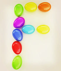 Image showing Alphabet from colorful eggs. Letter \