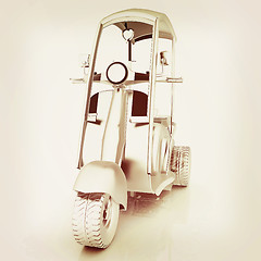 Image showing scooter. 3D illustration. Vintage style.