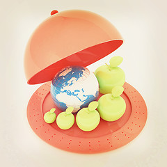 Image showing Earth and apples around - from the smallest to largest. Global d