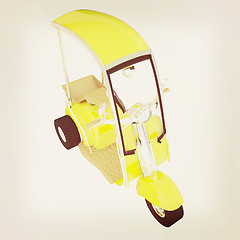 Image showing scooter. 3D illustration. Vintage style.