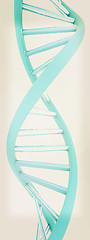 Image showing DNA structure model on white. 3D illustration. Vintage style.