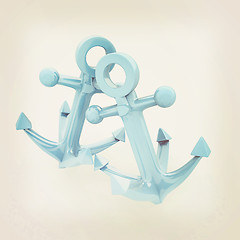 Image showing anchors. 3D illustration. Vintage style.