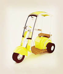 Image showing scooter. 3D illustration. Vintage style.